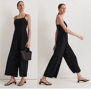 Madewell Square-Neck Wide-Leg Sleeveless Jumpsuit, 6